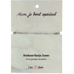 Hartje zomer armband Fluoriet regenboog - Moederdag