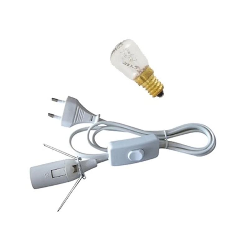 Stekkerlampje en kabel voor Zoutlamp - Verlichting - E14 fitting - snoer - lampje - Incl- Aan-Uit Schakelaar