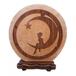 Zoutsteen lamp fairy moon rond deco incl- elektra