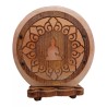 Zoutsteen lamp meditatie boeddha rond deco incl- elektra