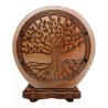 Zoutsteen lamp tree of life rond deco incl- elektra