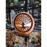 Zoutsteen lamp tree of life rond deco incl- elektra