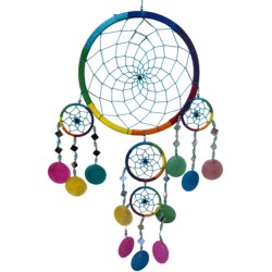 Dromenvanger spiegel-schelp 22 cm - Rainbow - Dreamcatcher