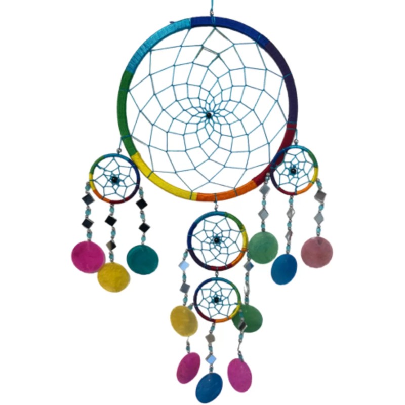 Dromenvanger spiegel-schelp 22 cm - Rainbow - Dreamcatcher