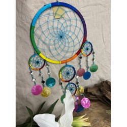 Dromenvanger spiegel-schelp 22 cm - Rainbow - Dreamcatcher