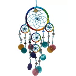 Dromenvanger spiegel-schelp 11 cm - Rainbow - Dreamcatcher