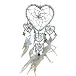 Dromenvanger hartje met spiegels - wit - 11 cm - Dreamcatcher