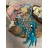 Dromenvanger hartje met spiegels - turquoise - 11 cm - Dreamcatcher