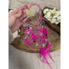 Dromenvanger hartje met spiegels - roze - 11 cm - Dreamcatcher