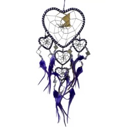 Dromenvanger hartje met spiegels - paars - 11 cm - Dreamcatcher