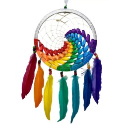 Dromenvanger wave regenboog - wit 22 cm