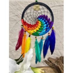 Dromenvanger wave regenboog - zwart 22 cm