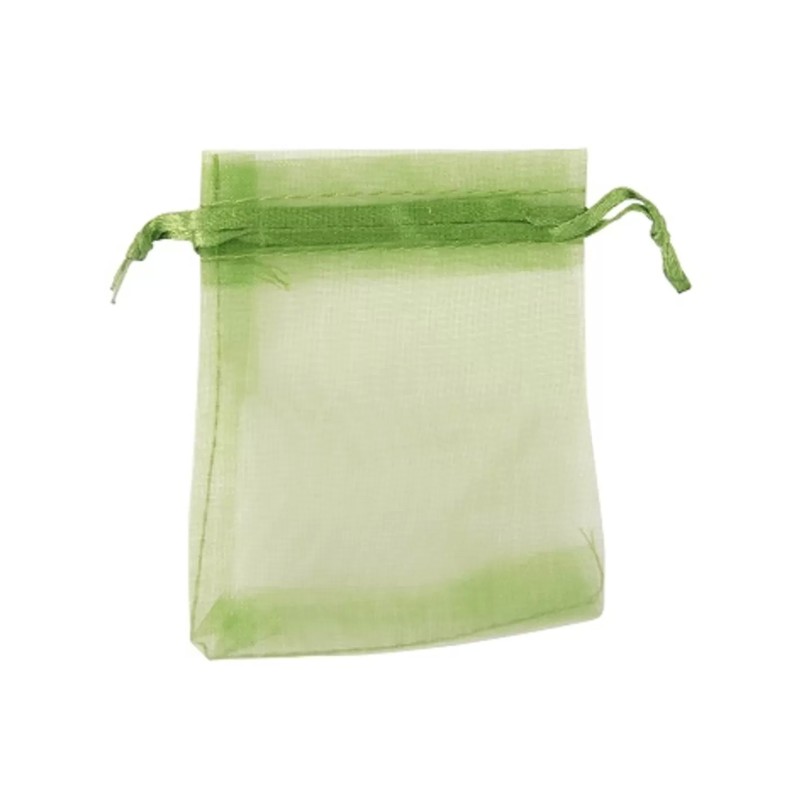 Organza buidels 7x9 - 10 stuks groen donker