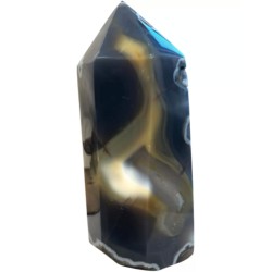 Agaat edelsteen punt gekristalliseerd -drusy- nr-03