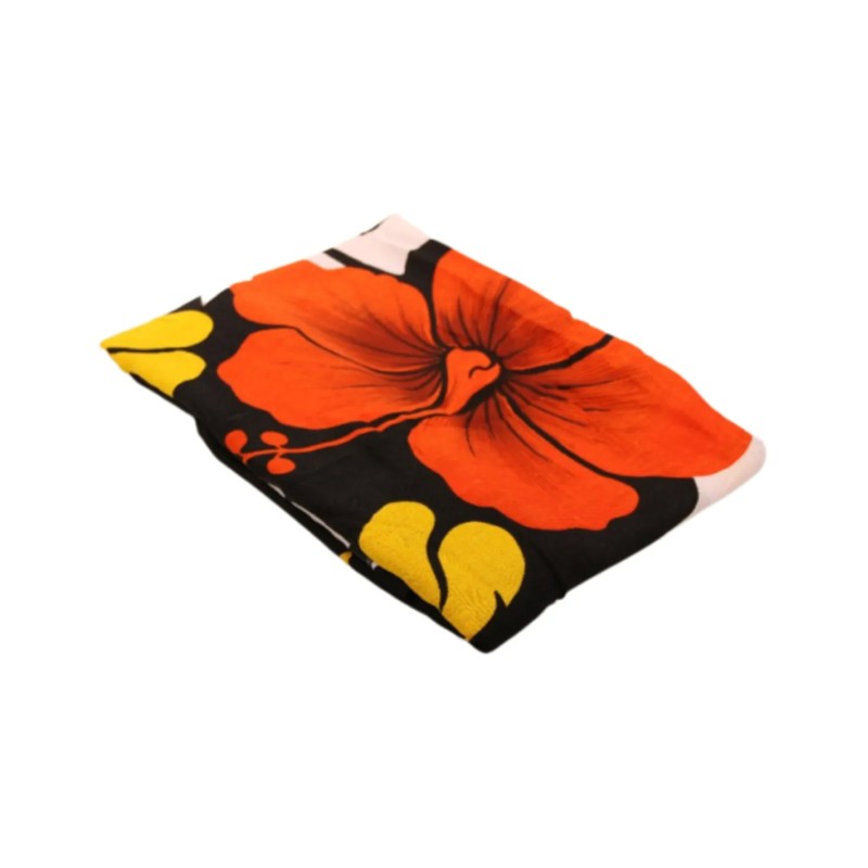 Sarong - 039 - bloemen - zwart van Om Namaste - Pareo Saunadoek Wikkeljurk