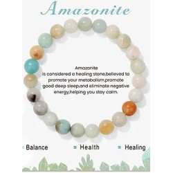 Stones for Health Amazonite edelsteen armband 8mm kralen / Size 17 cm