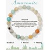 Stones for Health Amazonite edelsteen armband 8mm kralen / Size 17 cm