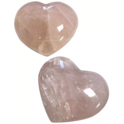 Roze kwarts edelsteen hart 250-300 gram