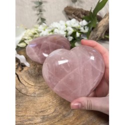 Roze kwarts edelsteen hart 750-1000 gram