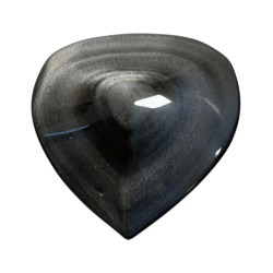 Obsidiaan zilver edelsteen hart ca- 6 cm