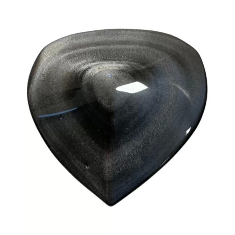 Obsidiaan zilver edelsteen hart ca- 6 cm