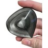 Obsidiaan zilver edelsteen hart ca- 6 cm