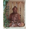 Boeddha hout - Meditatie Mudra - 40 cm -handen in schoot-