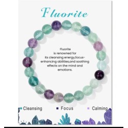 Fluorite edelsteen armband 8mm kralen / 17 size cm