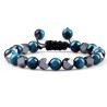 Stones for Health Tijgeroog en Hematiet 8mm kralen Blauw edelstenen verstelbare armband