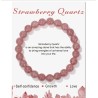 Stones for Health Strawberry Quarts Edelsteen armband 8mm kralen / size 17 cm