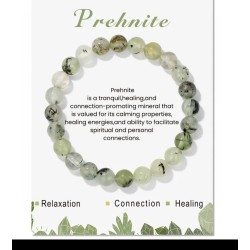 STONES FOR HEALTH PREHNITE EDELSTEEN ARMBAND 8MM KRALEN / 17CM SIZE