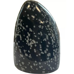 Obsidiaan sneeuwvlok sculptuur 6-8 cm