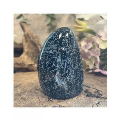 Obsidiaan sneeuwvlok sculptuur 6-8 cm