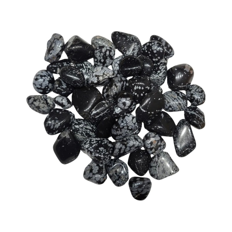 Obsidiaan sneeuwvlok trommelstenen 500 gr. (mt3)