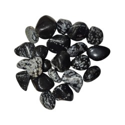 Obsidiaan sneeuwvlok trommelstenen 250 gr. (mt3)