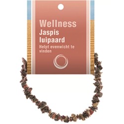 Jaspis luipaard splitarmband + kaart