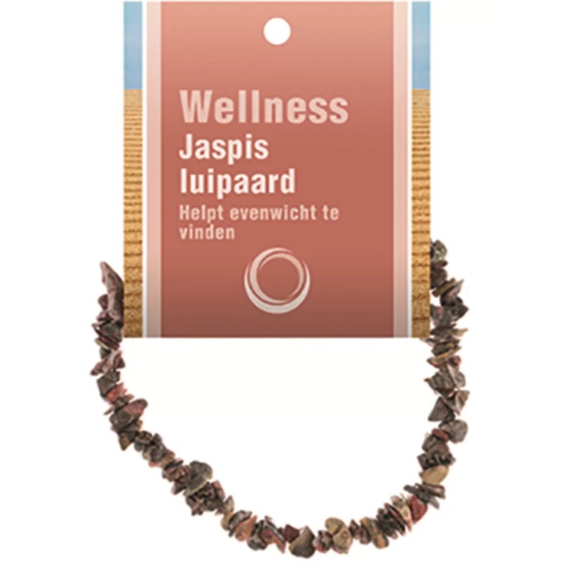 Jaspis luipaard splitarmband + kaart