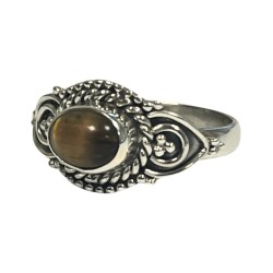 Tijgeroog boho ring zilver...