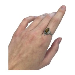 Tijgeroog boho ring zilver nr.4 - maat 17