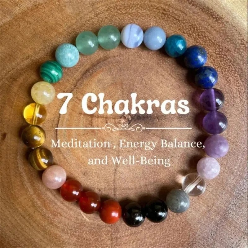 Stones for Health 7 Chakras edelstenen armband 8 mm kralen / 17 cm