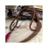 Mala ketting Rhudraksha boeddha hoofd rode kwast 25 cm