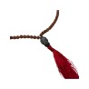 Mala ketting Rhudraksha boeddha hoofd rode kwast 35 cm