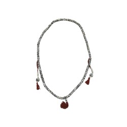 Mala ketting been wit/zwart 35 cm