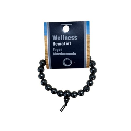 Hematiet powerbead armband + kaart