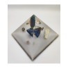 Orgonite piramide met Apatiet/sodaliet/messing