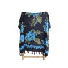 Om Namaste Sarong - 634 - Blauwe Bloemen op Zwart