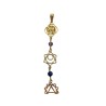 Lange chakra hanger met steentjes goudkleur