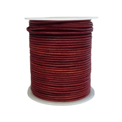 Leren koord rol 1,5mm 50m rood