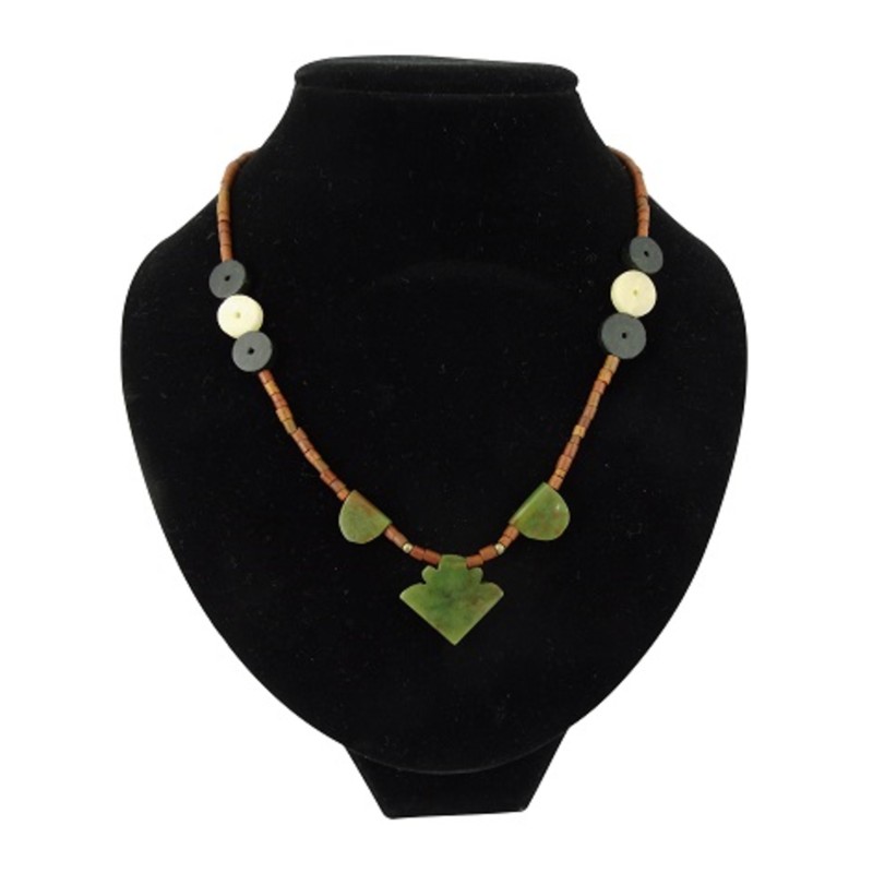 Bohemian ketting Jade met punthanger