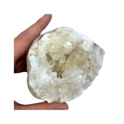 Bergkristal/Calciet geode nr.01